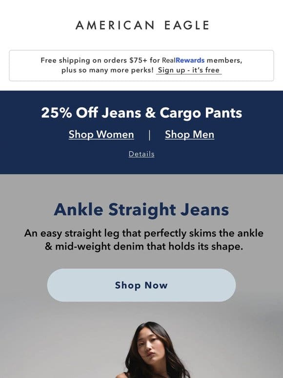 Add to cart ASAP: 25% off jeans & cargo pants