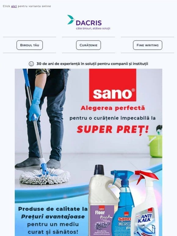 Ai văzut gama de produse de curățenie Sano? Descoperă Super Prețurile!