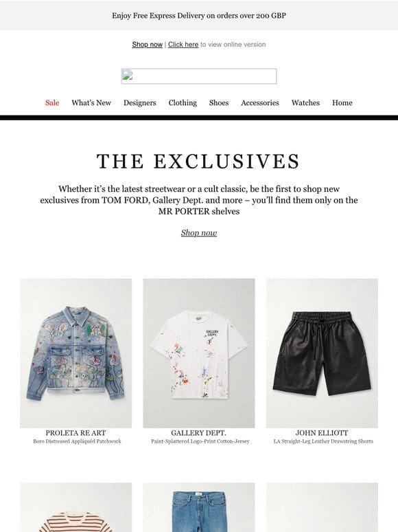 All-new exclusives at MR PORTER