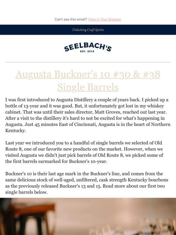 Augusta Buckner’s 10 Year Single Barrels