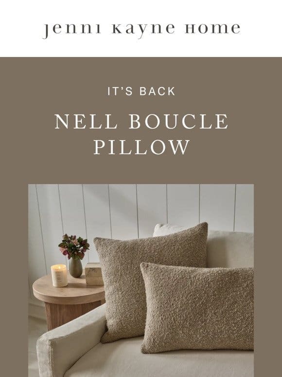 Back In Stock: Nell Boucle Pillows