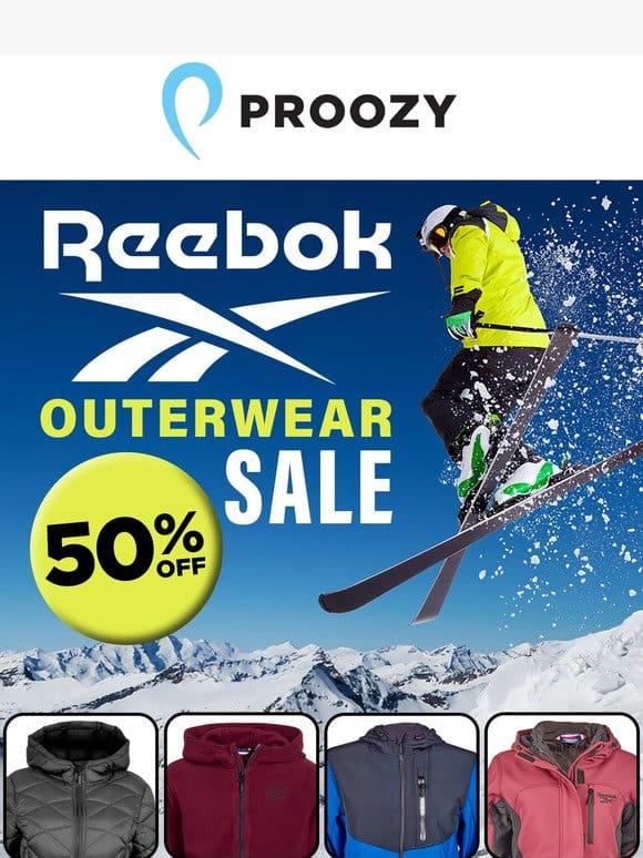 Beat the cold with half-off Reebok jackets!