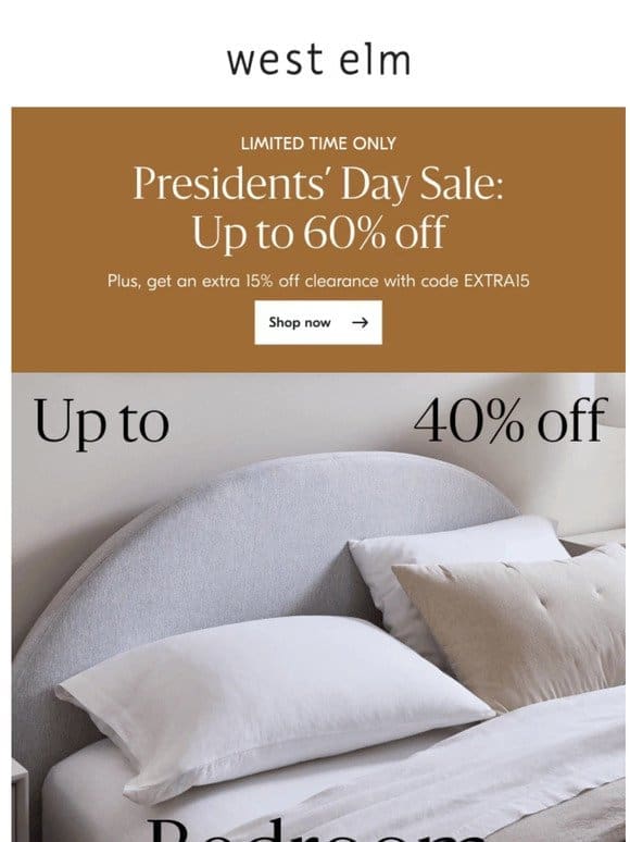 Bedroom savings: Up to 40% off now!