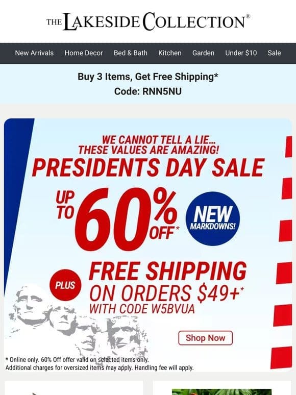 Bigger Markdown! Presidential Savings Up to 60% Off!