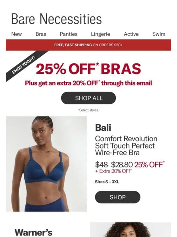 Boost Your Comfort: Enjoy 25% Off Bras | Ends Today!