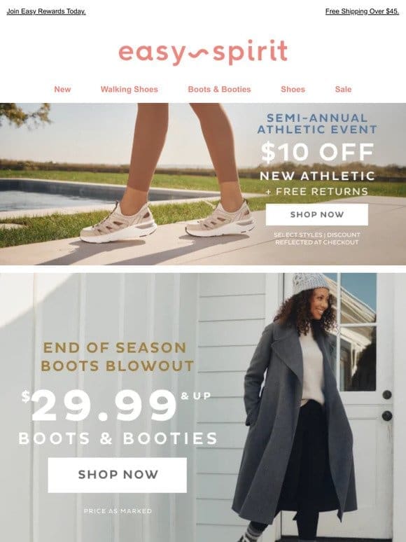 Boots From $29.99 + $10 OFF New Athletic