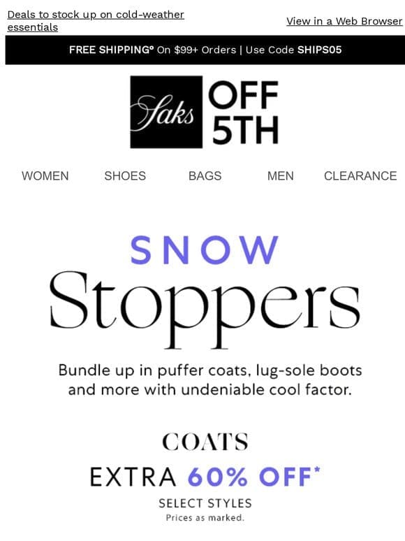 Brrr-illiant savings on coats & boots