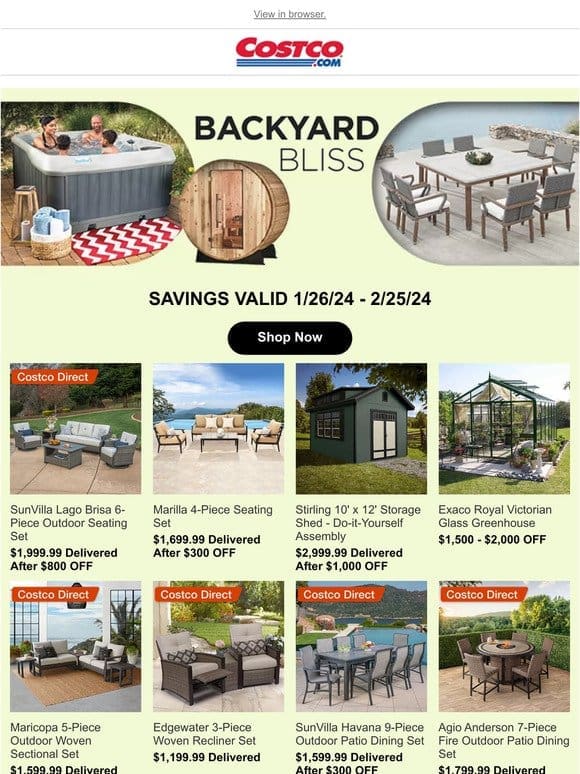 Build Your Backyard Bliss – Shop Seating， Sheds， Landscape Lighting and MORE!