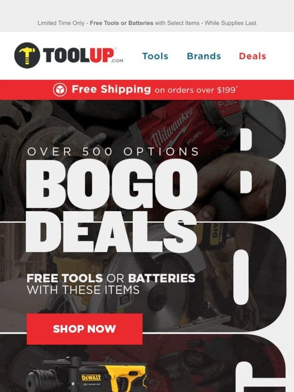 Buy One Get One Deals On Over 500 Cordless Tools