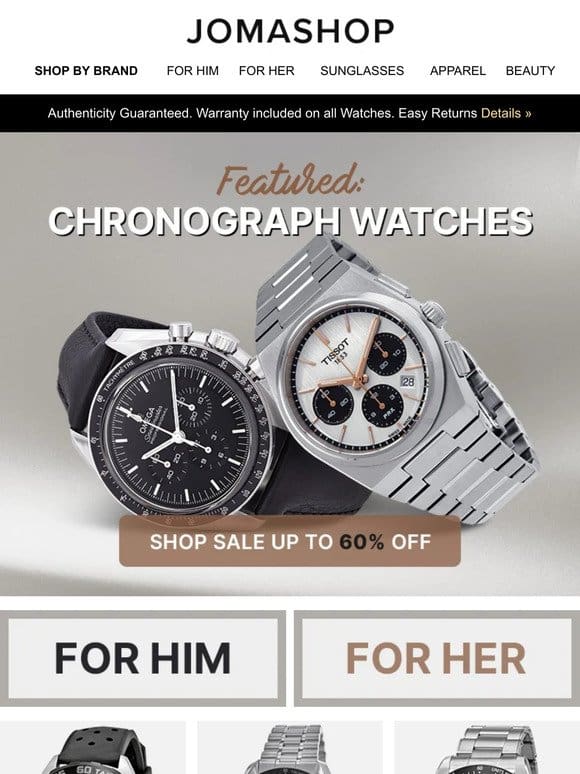 CHRONOGRAPH WATCHES FOR YOU (60% Off)