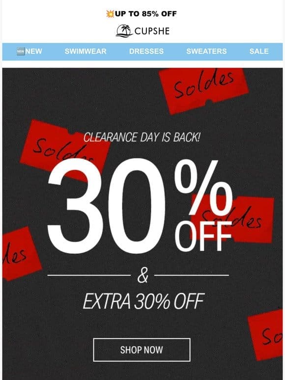CLEARANCE | 30% OFF