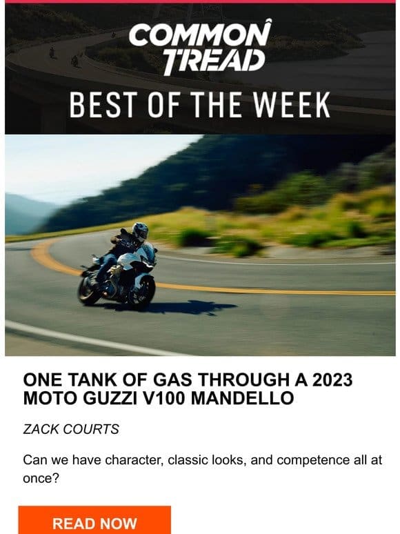 CT Digest: One tank of gas through a 2023 Moto Guzzi V100 Mandello
