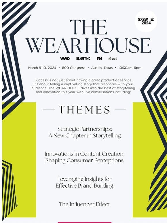 Can’t-Miss Conversations With Industry Founders & Creators of Culture LIVE at The Wear House at SXSW