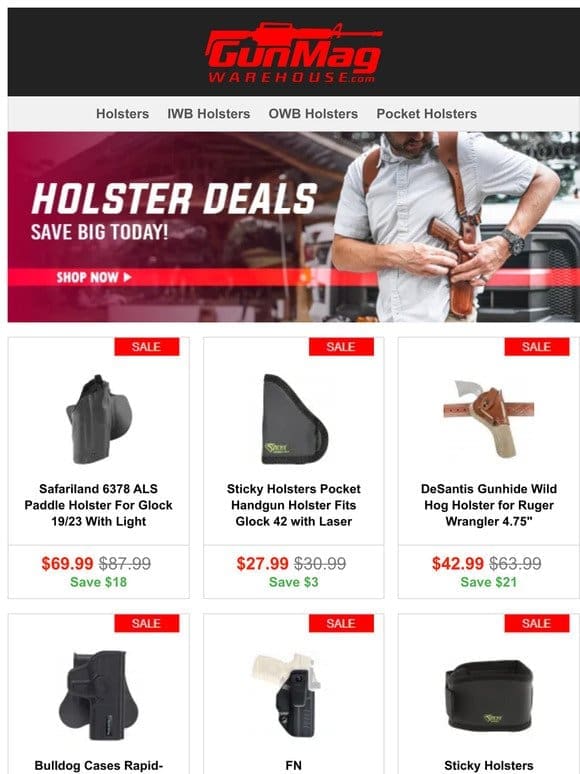Carry Comfortably With These Deals | Safariland 6378 ALS Paddle Holster for Glock 19 w/ Light for $70
