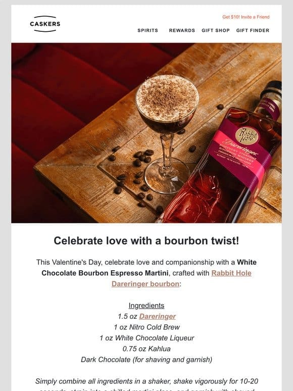 Celebrate Valentine’s Day with a sweet twist on a Espresso Martini!