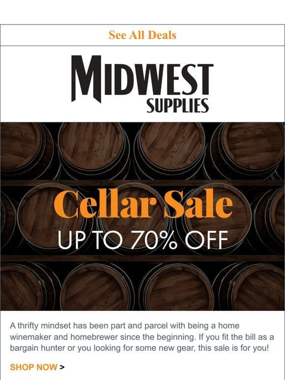 Cellar Sale: Save up to 70% on Select Items