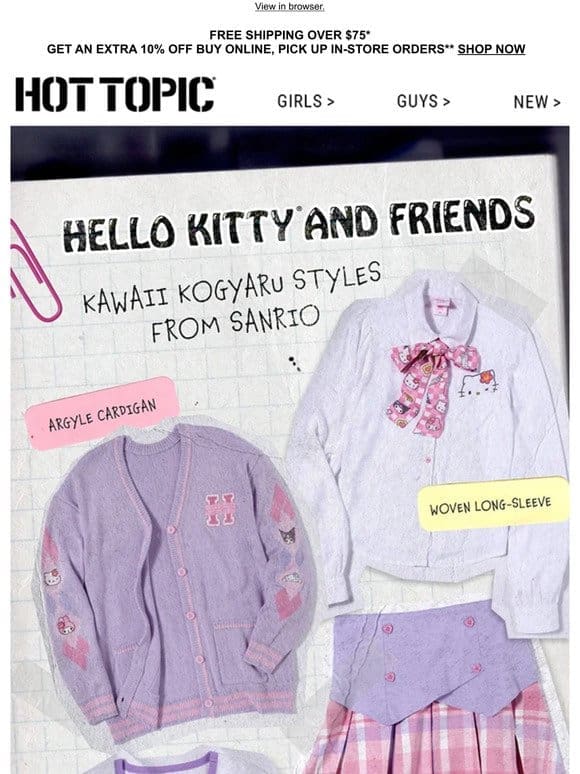 Channel kogyaru cuteness with Hello Kitty & Friends