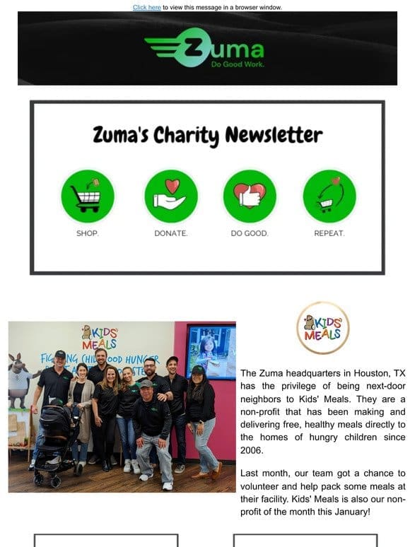Charity Newsletter + Freebie