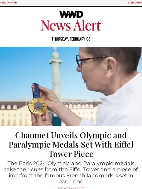 Chaumet Unveils Olympic and Paralympic Medals Set With Eiffel Tower Piece