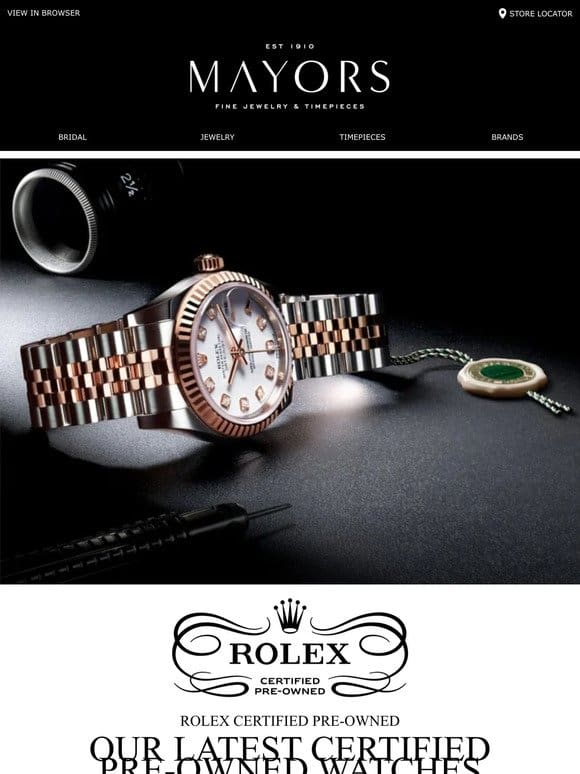 Check Out Our Latest Rolex Certified Pre-Owned Watches