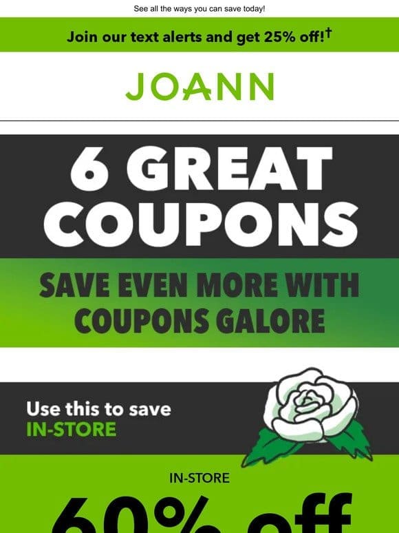 Claim your COUPONS + 60% off ANY regular-priced item!