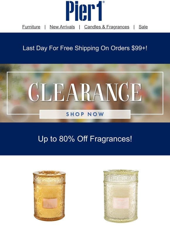 Clearance Fragrances: Last Day for Free Shipping on $99+!
