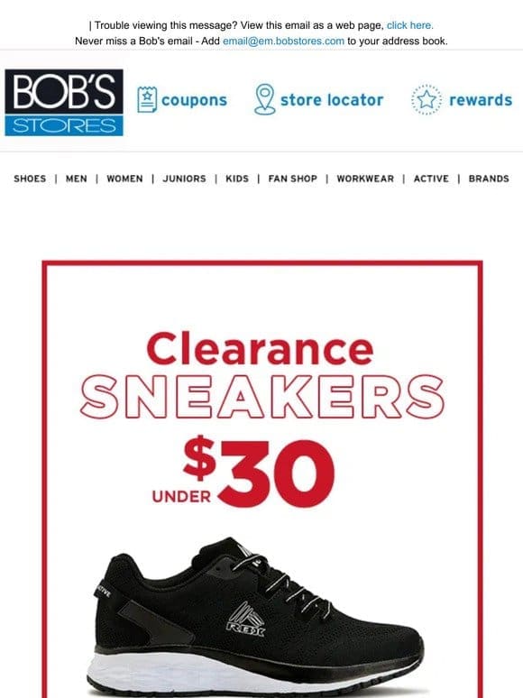 Clearance Sneakers Under $30!
