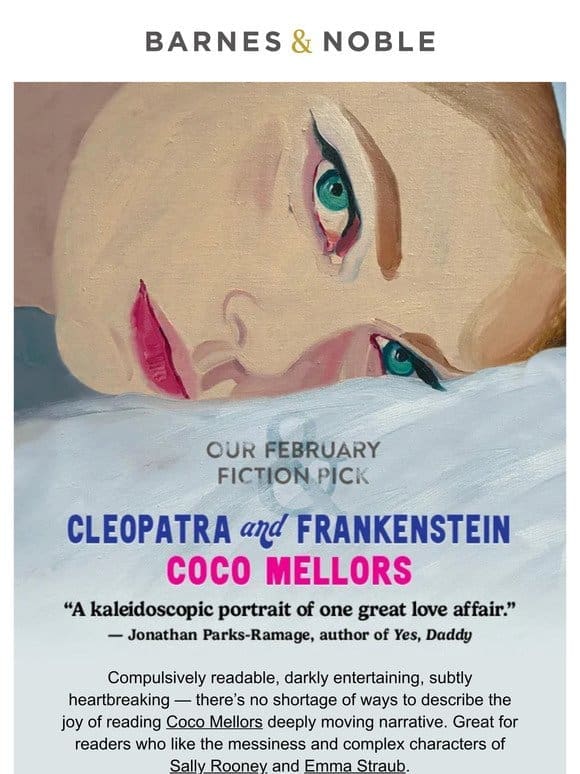 Cleopatra and Frankenstein is Our February Fiction Pick