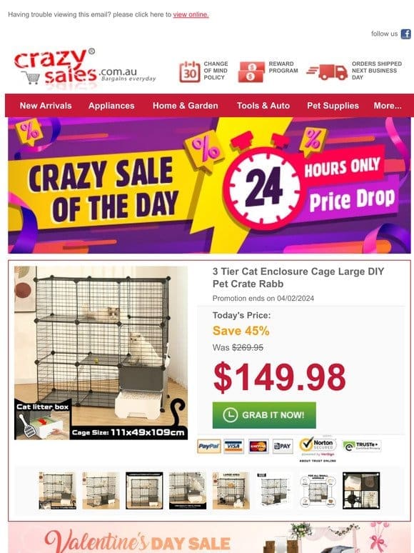 Climb， Play， Relax: 3-Tier Cat Enclosure， Yours at a Discounted Price!