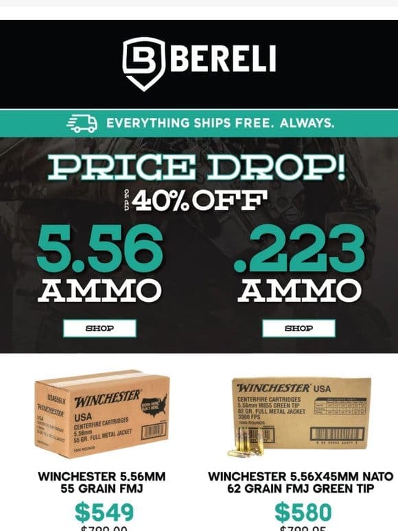 Closeout January with a BANG!  556 & 223 Ammo On Sale Now