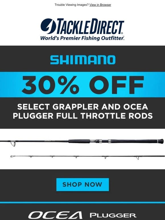 Closeout Sale: 30% Off Select Shimano Rods