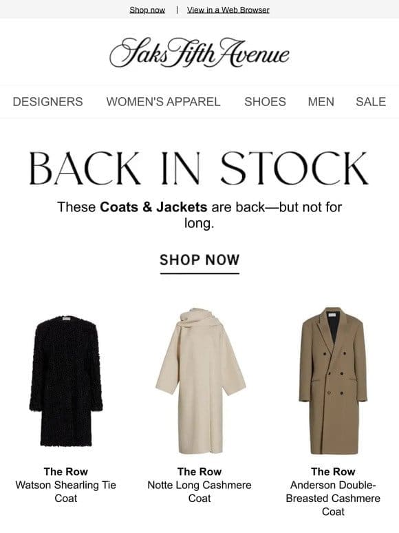 Coats & Jackets you’ll love are back in stock