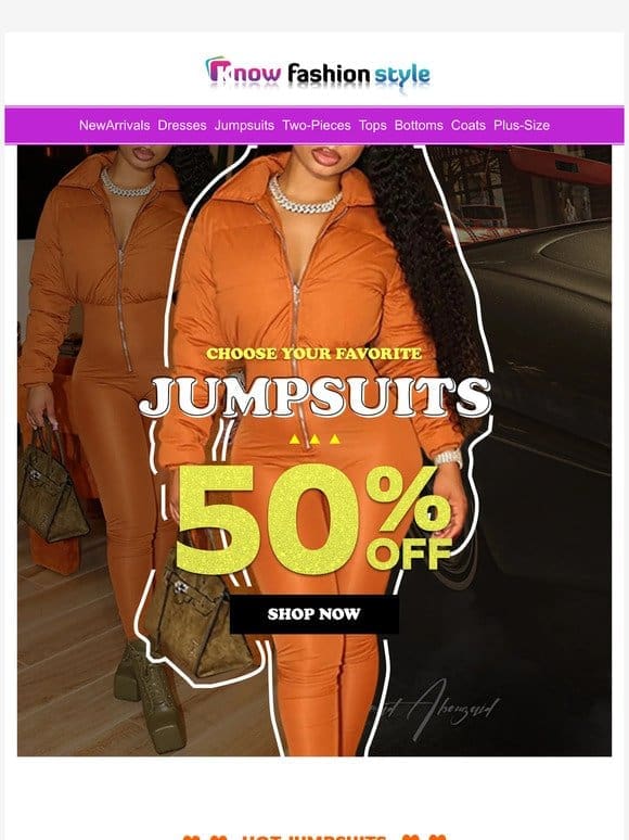 Come in In to get your favorite JUMPSUITS 50%OFF on sale