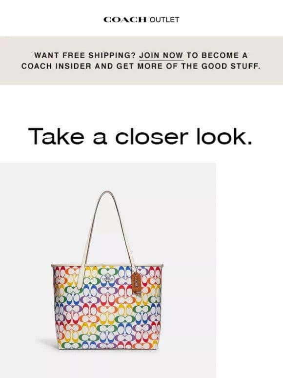 Congrats: The City Tote In Rainbow Signature Canvas Is ALMOST Yours!