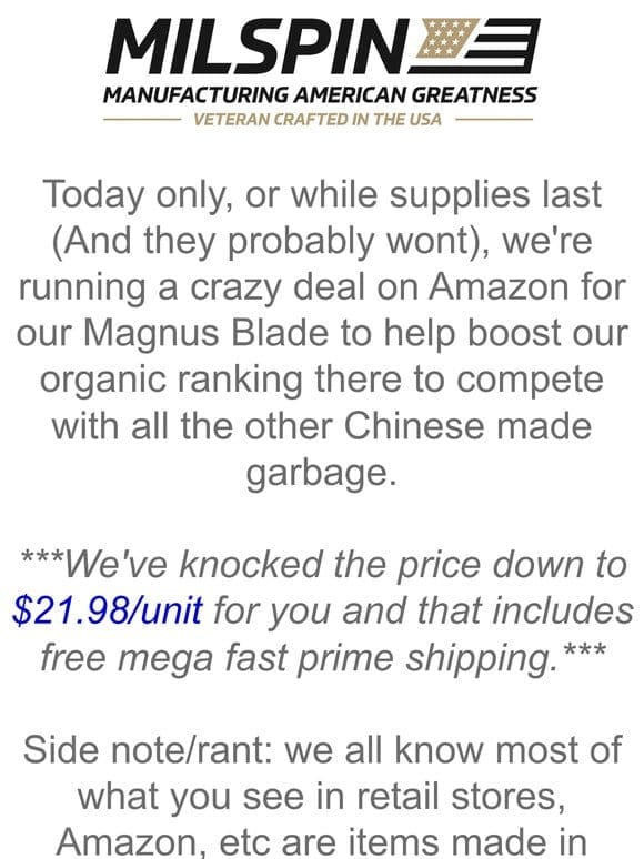 Crazy Magnus Blade Offer