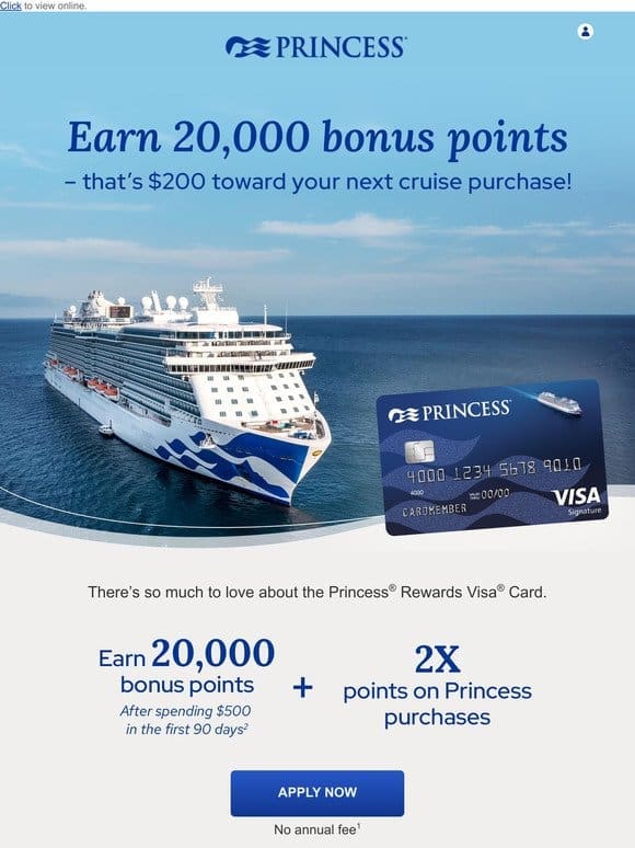 Cruise into the new year with 20，000 bonus points.