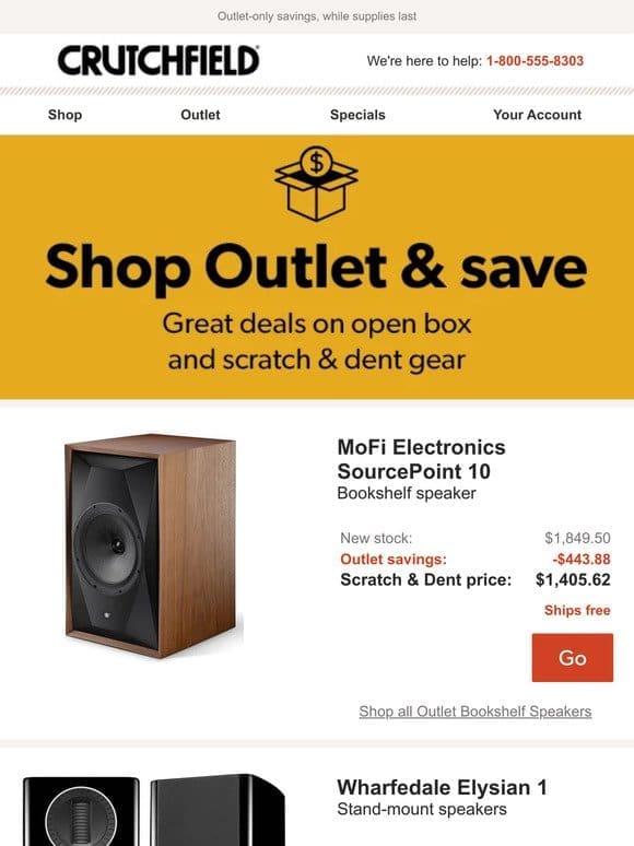 Crutchfield Outlet Savings up to $961