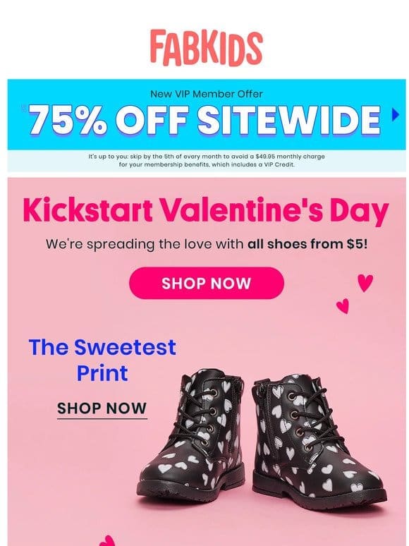 Cupid says: Shoes from only $5
