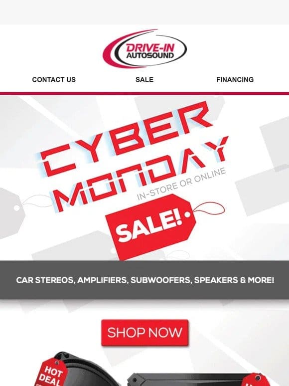 Cyber Monday Deals Extended! Shop Our Hottest Deals on Apple CarPlay， Amps， Subs & More!