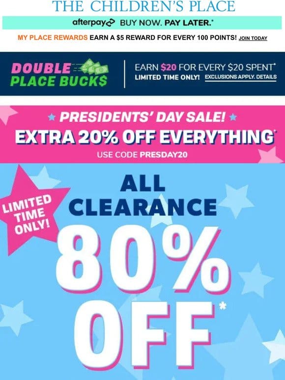 DON’T MISS IT: 80% OFF ALL Clearance – NO EXCLUSIONS!