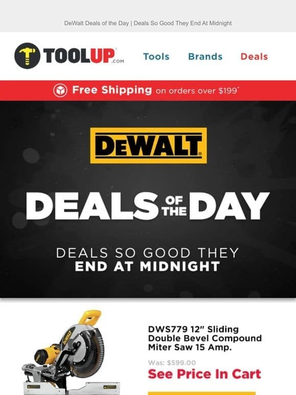DeWalt Deals of the Day – Ends at Midnight!