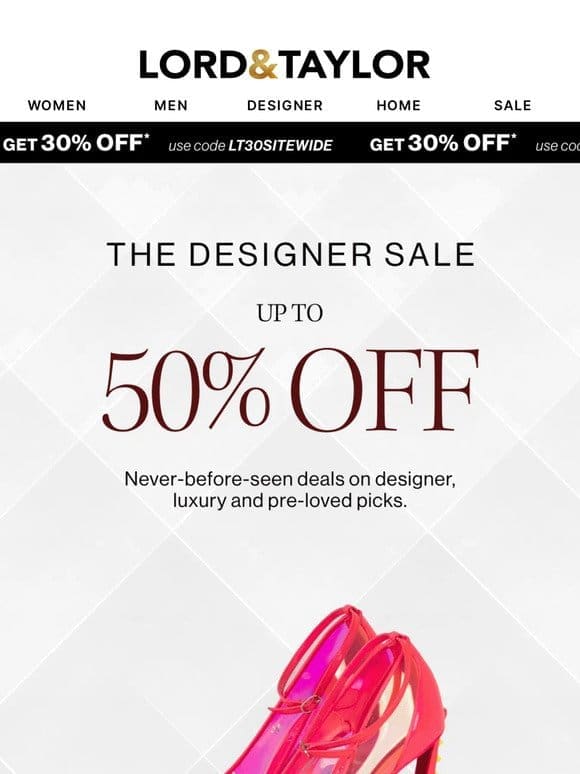 Designer deals up to 50% off + CLEARANCE calling