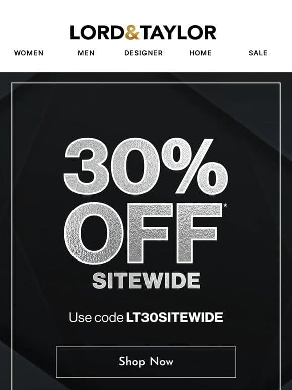 Designer sale up to 50% off + 30% off sitewide