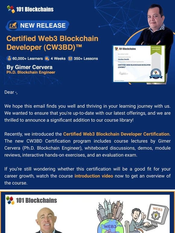 Did You Check Our New Certified Web3 Blockchain Developer (CW3BD)™ Certification