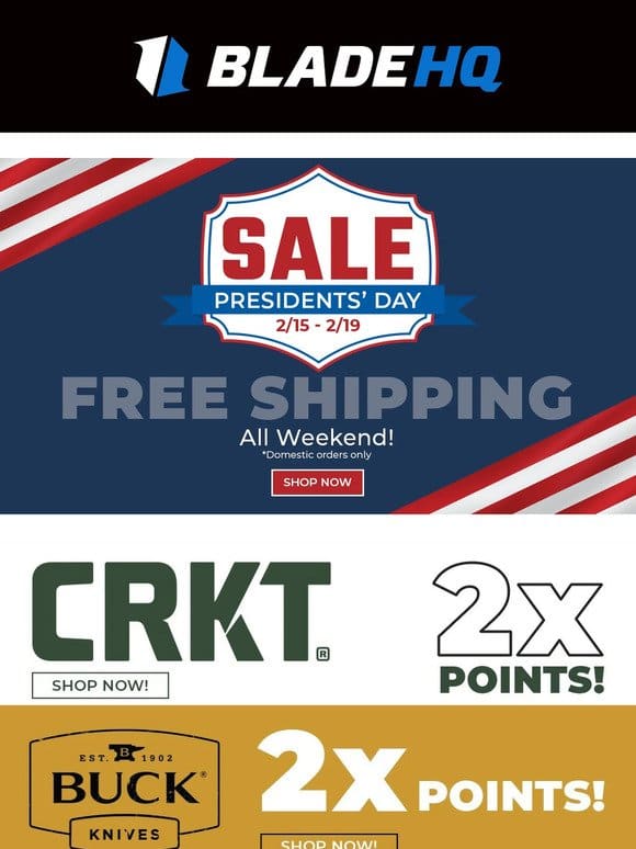 Discounted knives AND free shipping? Presidents’ Day Sale continues!