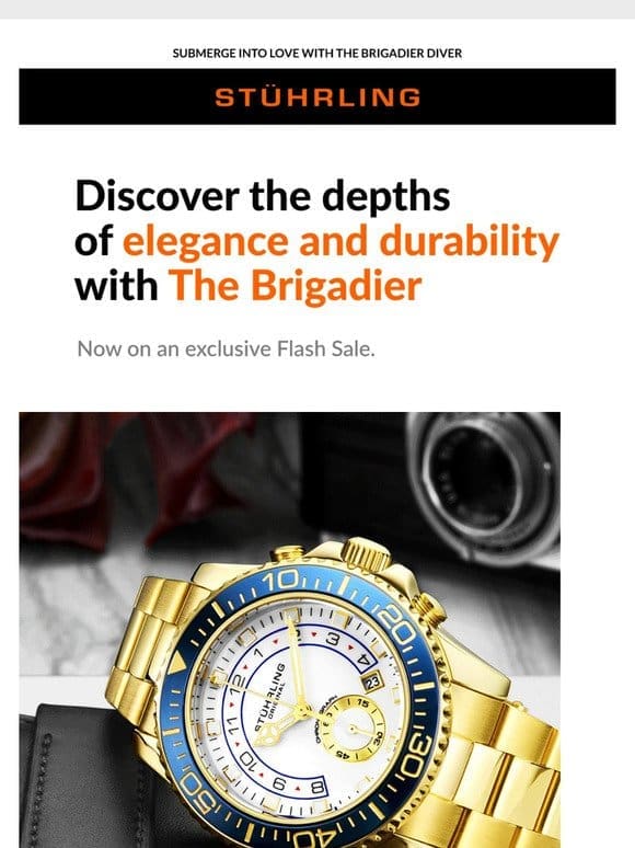 Dive into Romance With A Flash Sale on the Brigadier Quartz Chronograph!