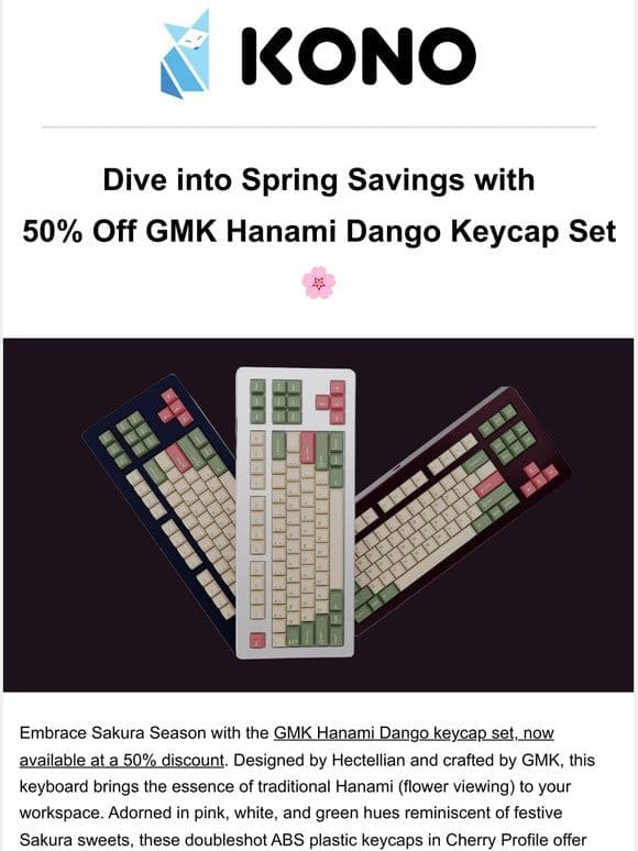 Dive into Spring Savings with 50% Off GMK Hanami Dango Keycap Set