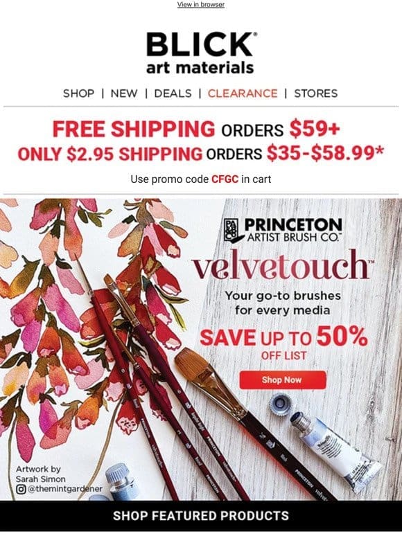 Do it all with Princeton Velvetouch Synthetic Brushes