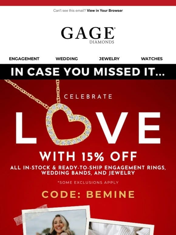 Don’t Miss Out: 15% Off Valentine’s Day Gifts