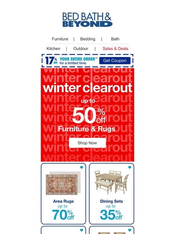 Don’t Miss Up to 50% Off At Our Winter Clearout!